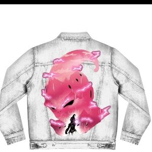 Majin Buu Pink Graphic Denim White Jacket